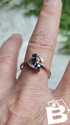 Bague toi & moi en argent avec saphirs