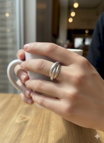 Bague Trinity Argent Massif Versani New York Unisexe Vintage 65FR Haut de Gamme