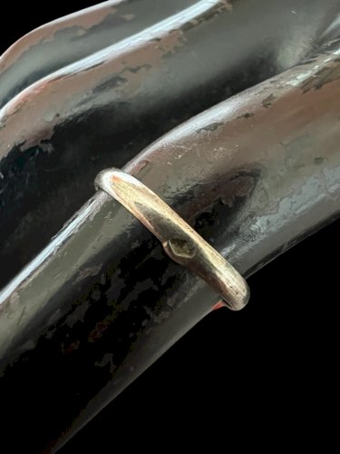 Bague Vintage Ancienne argent massif cabochon corail taille 46,5 FR Bijou