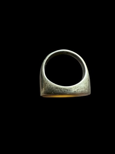 Bague Vintage  Argent Massif  Design Géométrique Solide Vers 1970 Poincon Crabe