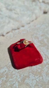Bague vintage en argent 835 et perle