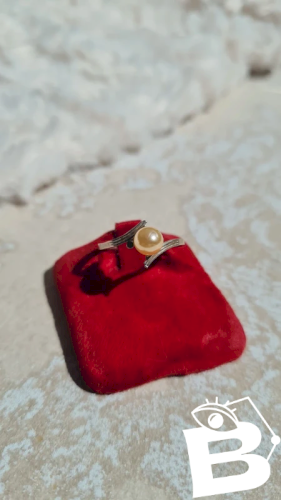 Bague vintage en argent 835 et perle