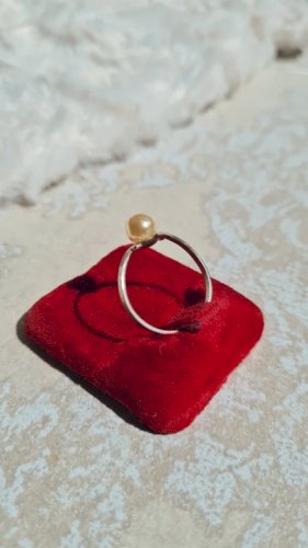 Bague vintage en argent 835 et perle
