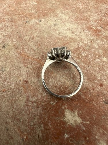 Bague Vintage Marguerite taille 51 FR -zircons- Argent - Modele Joaillerie