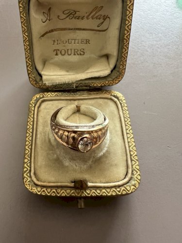 Bague Vintage Style Art Déco Plaqué Or Taille 54 Fr Retro Élégant, Chic, Cocktai