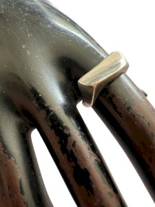 Bague Vintage Unisexe Argent Massif  Design Géométrique Solide Vers 1970
