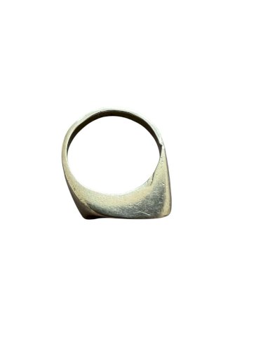 Bague Vintage Unisexe Argent Massif  Design Géométrique Solide Vers 1970