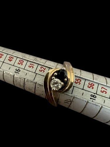 Bague vintage vers 1980 toi et moi cocktail chic élégante Taille 54 Fr