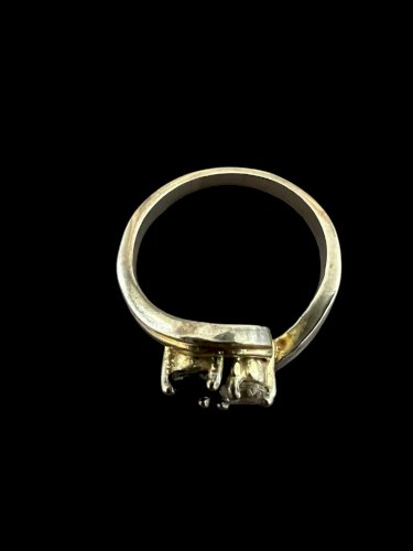 Bague vintage vers 1980 toi et moi cocktail chic élégante Taille 54 Fr