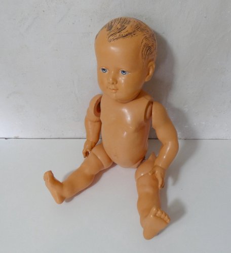 Baigneur bébé Petitcollin Tête d’Aigle 50 cm celluloïd