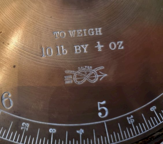 Balance à cadran Salter modèle 50T Spring balance avec plateau laiton - Années 50