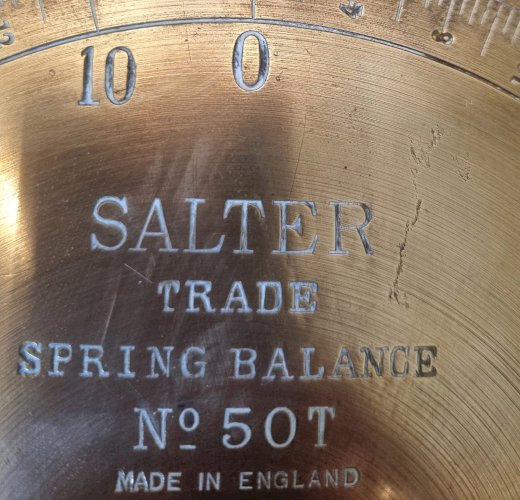 Balance à cadran Salter modèle 50T Spring balance avec plateau laiton - Années 50