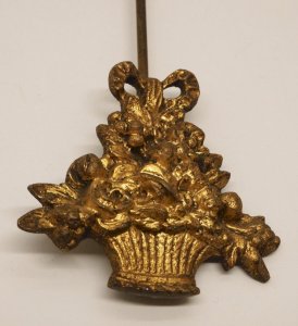 -BALANCIER PANIER FRUITS BRONZE de PENDULE PORTIQUE XIXe PENDULE A COLONNES   D