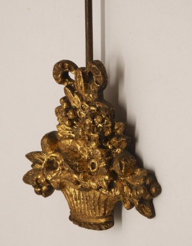 -BALANCIER PANIER FRUITS BRONZE de PENDULE PORTIQUE XIXe PENDULE A COLONNES   D