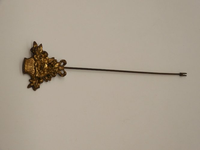 -BALANCIER PANIER FRUITS BRONZE de PENDULE PORTIQUE XIXe PENDULE A COLONNES   D