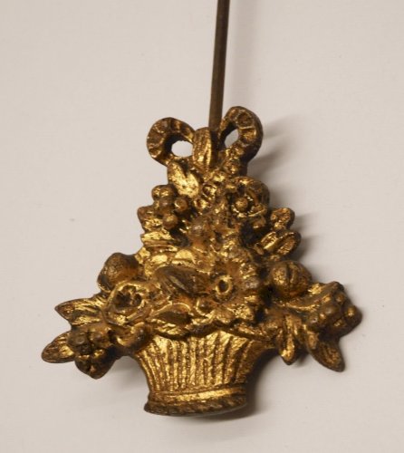 -BALANCIER PANIER FRUITS BRONZE de PENDULE PORTIQUE XIXe PENDULE A COLONNES   D