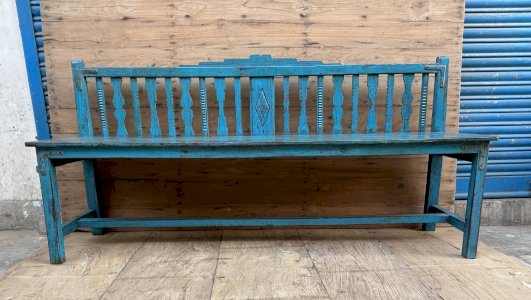 Art Deco bench in Burmese teak