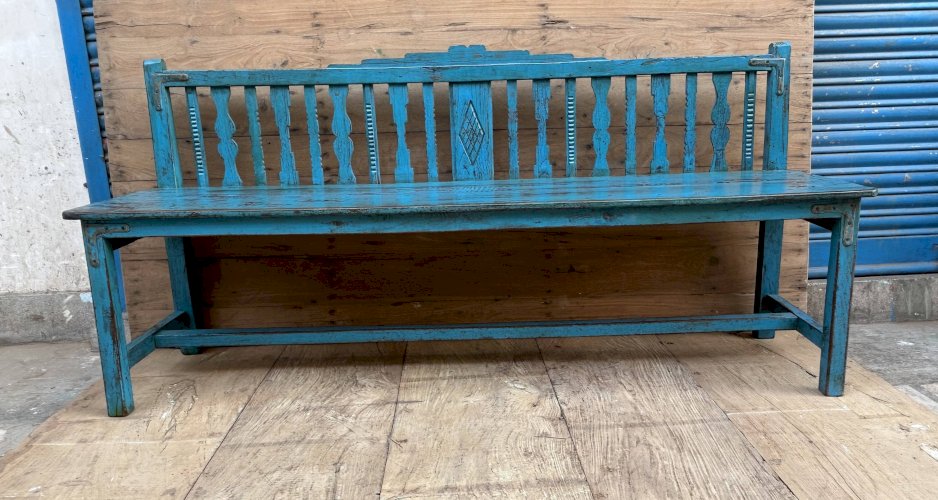 Banc art déco en  teck birman