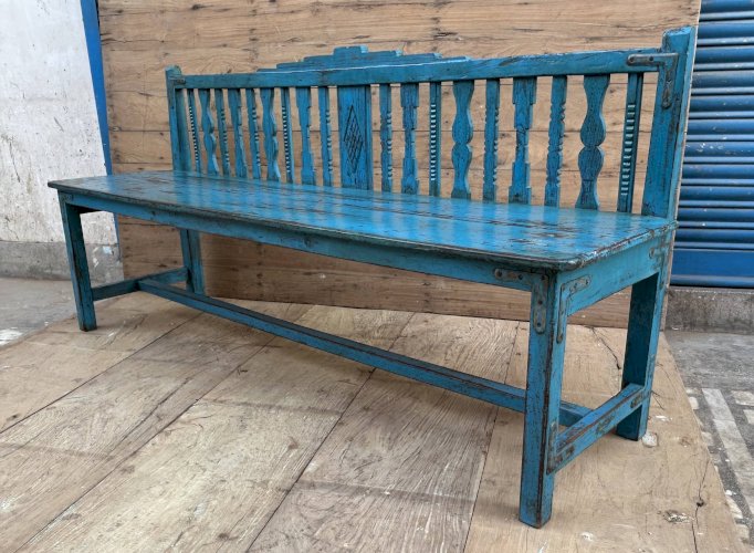 Banc art déco en  teck birman