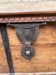 bench - Burmese teak chest with original fittings