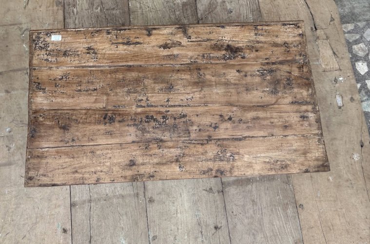 banc - coffre en teck birman avec  ferrures dorigine