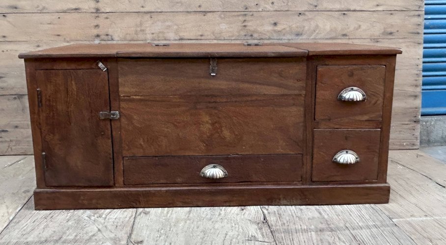 banc - coffre en teck birman