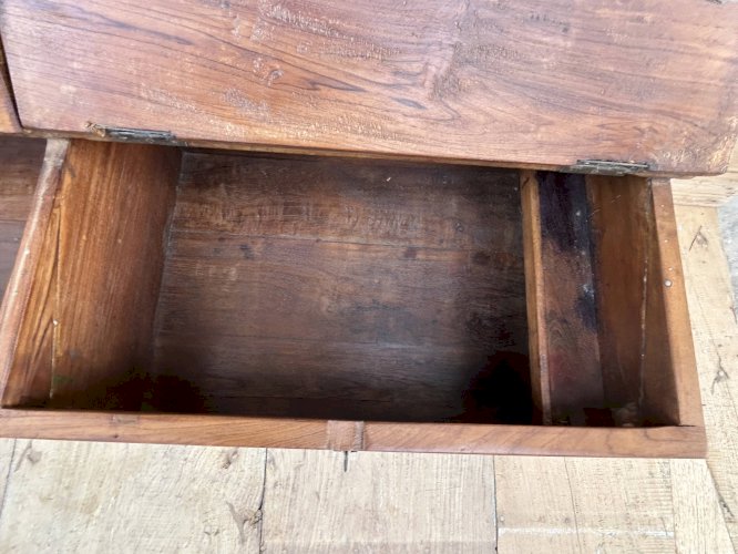 banc - coffre en teck birman