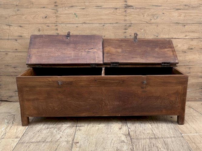 banc - coffre en teck birman