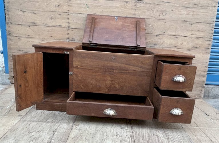 banc - coffre en teck birman