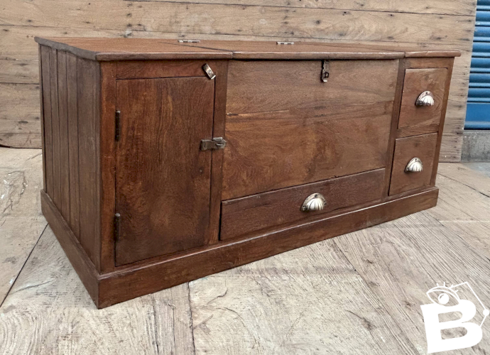 banc - coffre en teck birman