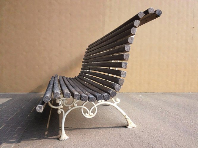 Banc de jardin Pieds en fonte Art Nouveau