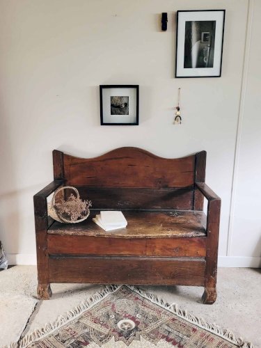 Banc en bois massif du XIX ème siècle