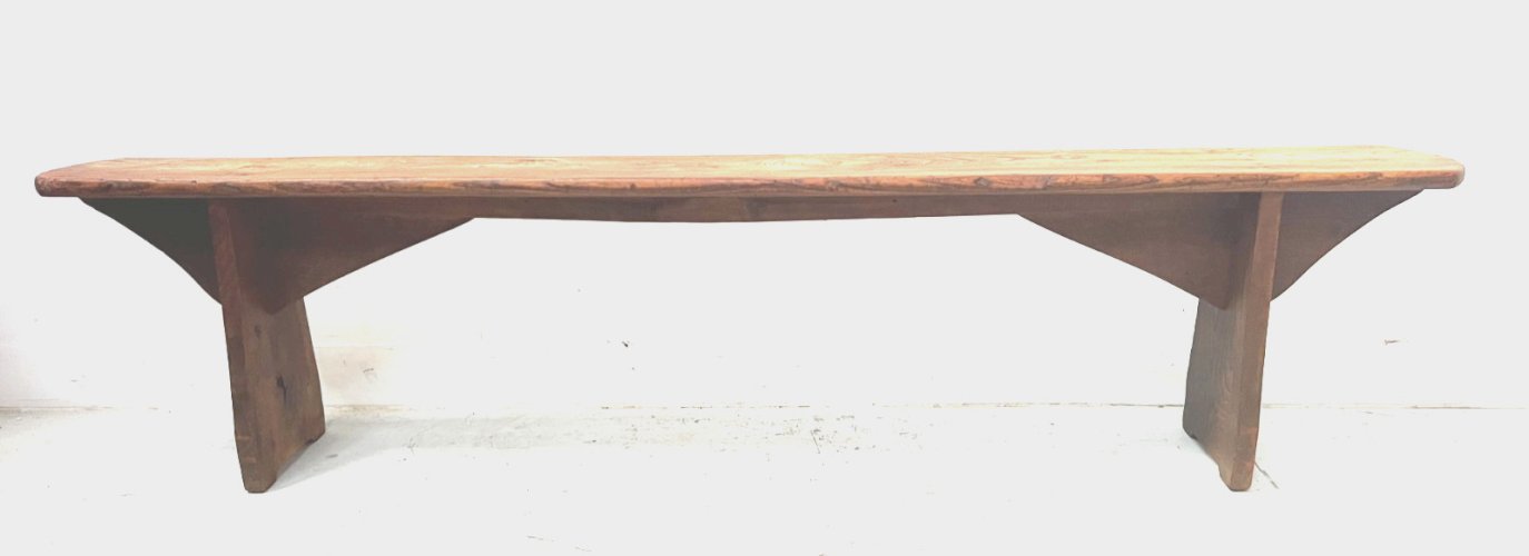 Banc pour table de ferme en orme massif XX siècle