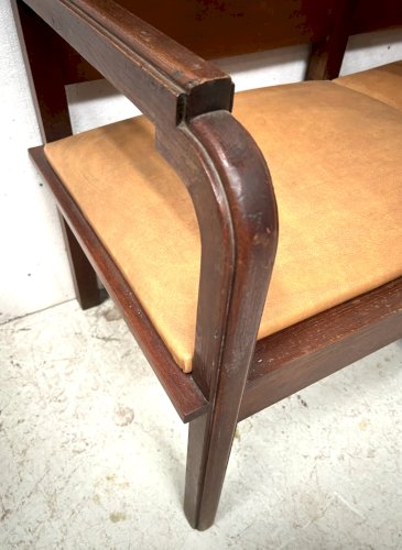 Banquette a deux places Art Déco en acajou massif XX siècle