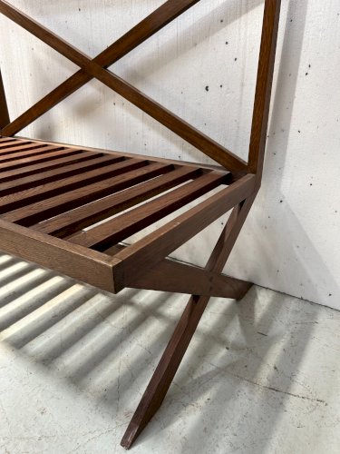 Banquette de terrasse en chene massif des années 70