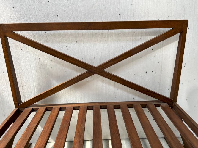 Banquette de terrasse en chene massif des années 70