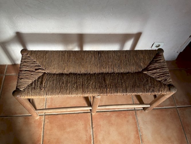 Banquettes 2 places assise bauche Paille les arcs Charlotte Perriand .