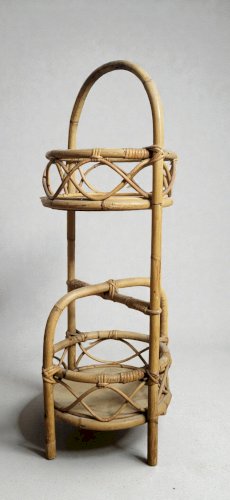 Bar Desserte portatif en rotin