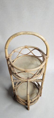 Bar Desserte portatif en rotin