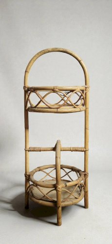 Bar Desserte portatif en rotin