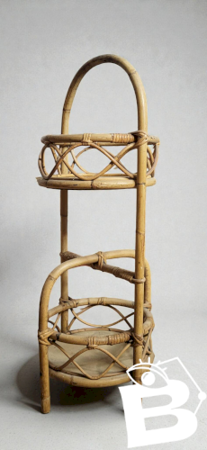 Bar Desserte portatif en rotin