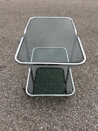 bar roulant en chrome années 70