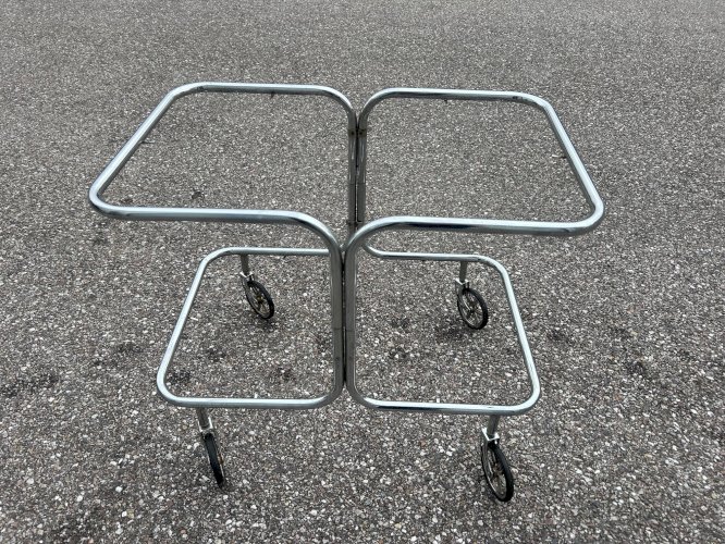 bar roulant en chrome années 70