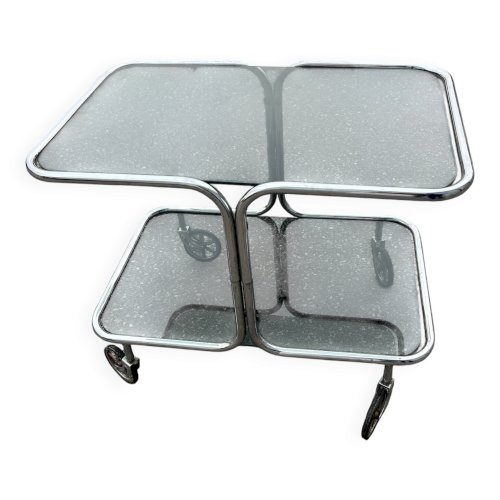 bar roulant en chrome années 70