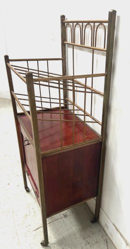 Bar roulant  en laiton et bois  doré XX siècle