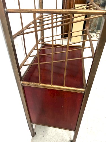 Bar roulant  en laiton et bois  doré XX siècle