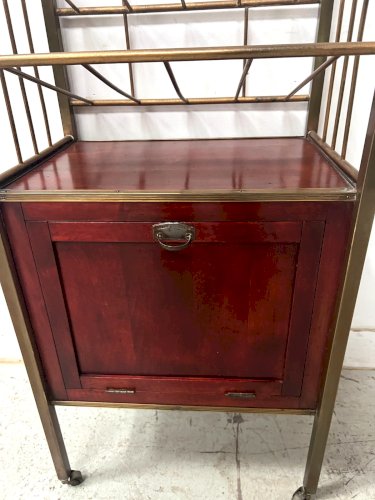 Bar roulant  en laiton et bois  doré XX siècle