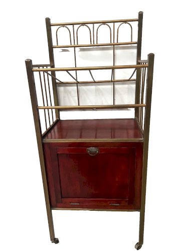 Bar roulant  en laiton et bois  doré XX siècle