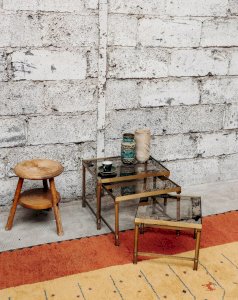 Barbara, the 3 nesting brass tables No. 78