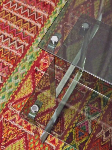 Barbara, les tables gigognes en chrome et verre N°119